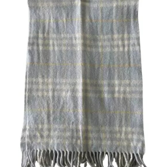 Burberry Authentic Scarf Grey 100% Cashmere Unisex Scarf Made In England - Picture 4 of 7